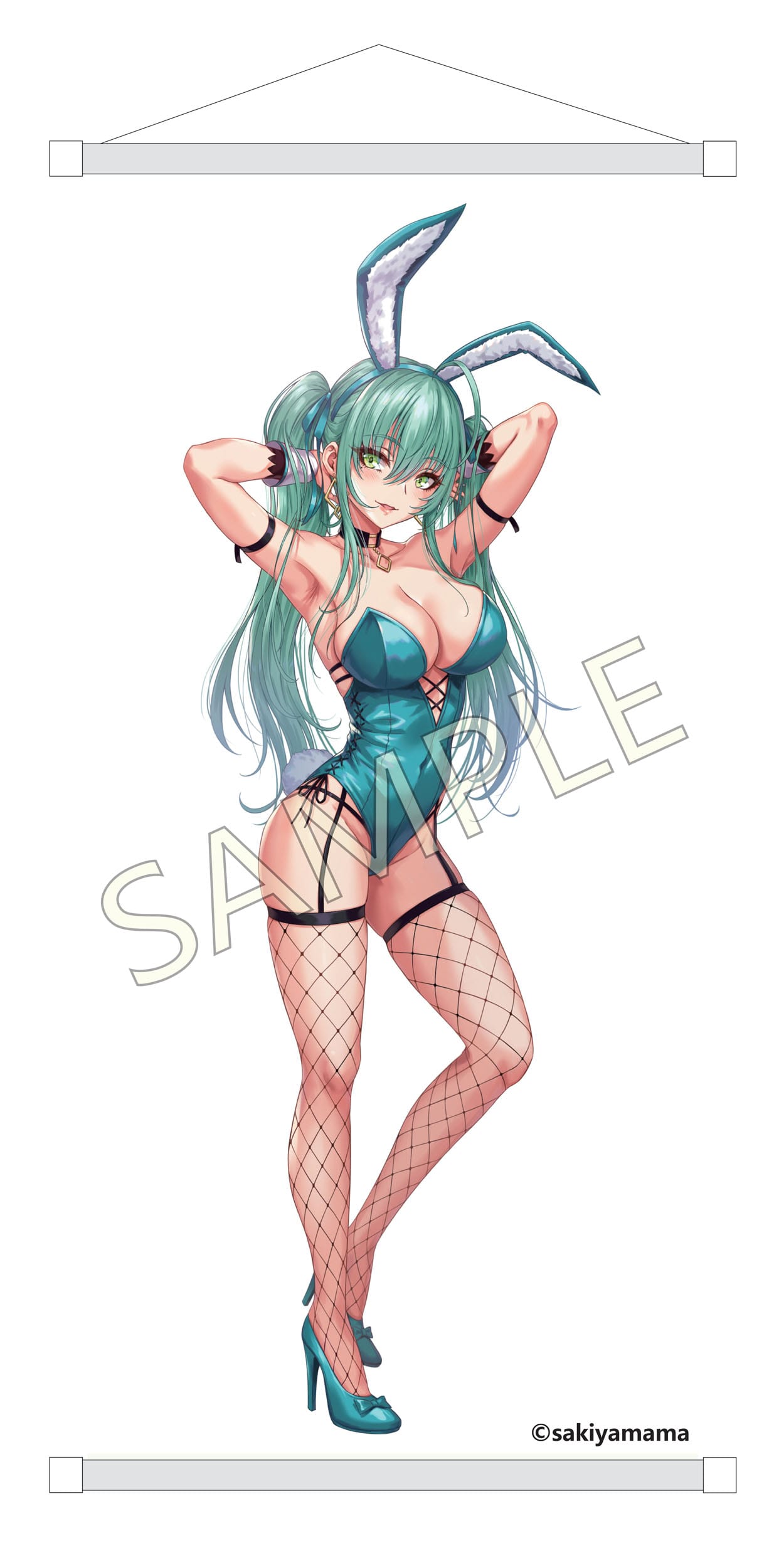 Green Twin Tail Bunny-chan Fishnet Tights Ver. Personagem Original PartyLook