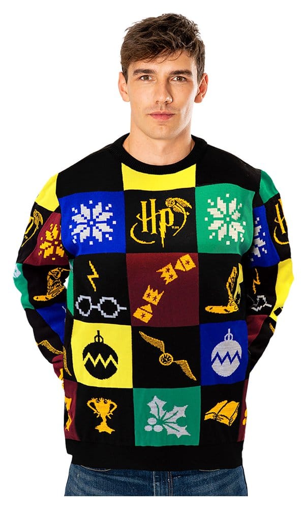 Harry Potter Christmas Pullover Deluxe Patchwork Knitted - Anime Figuren günstig kaufen