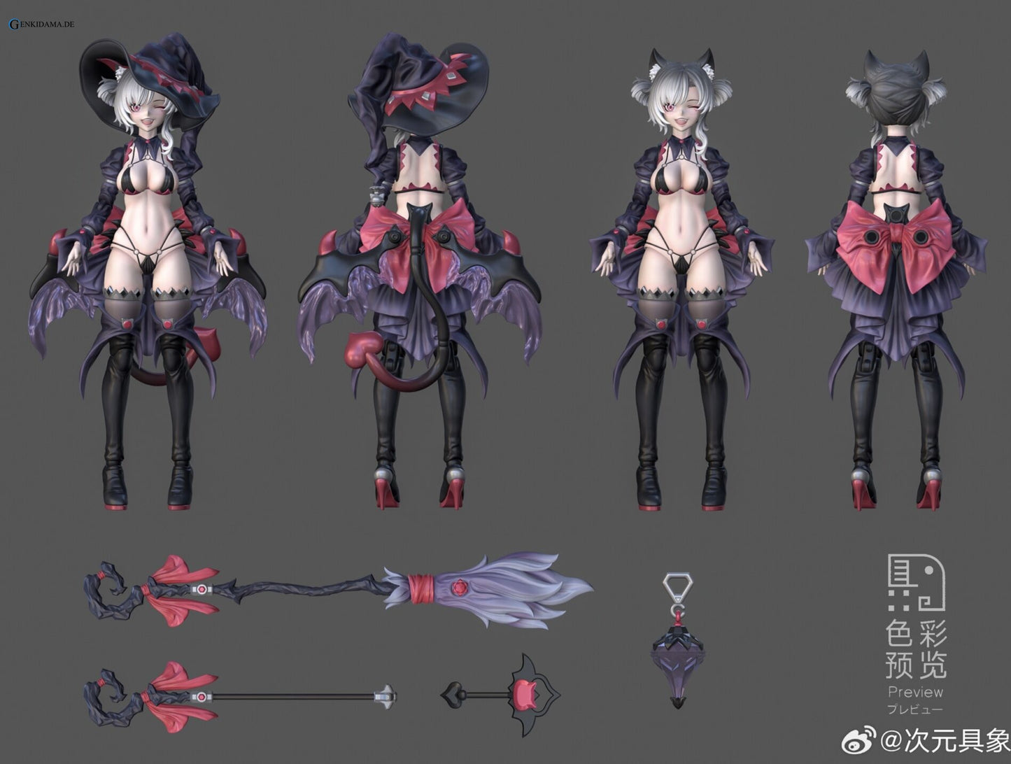 Apprentice Witch Hoshikawa Neco 1/12 Complete Model Action Black Hair Ver.