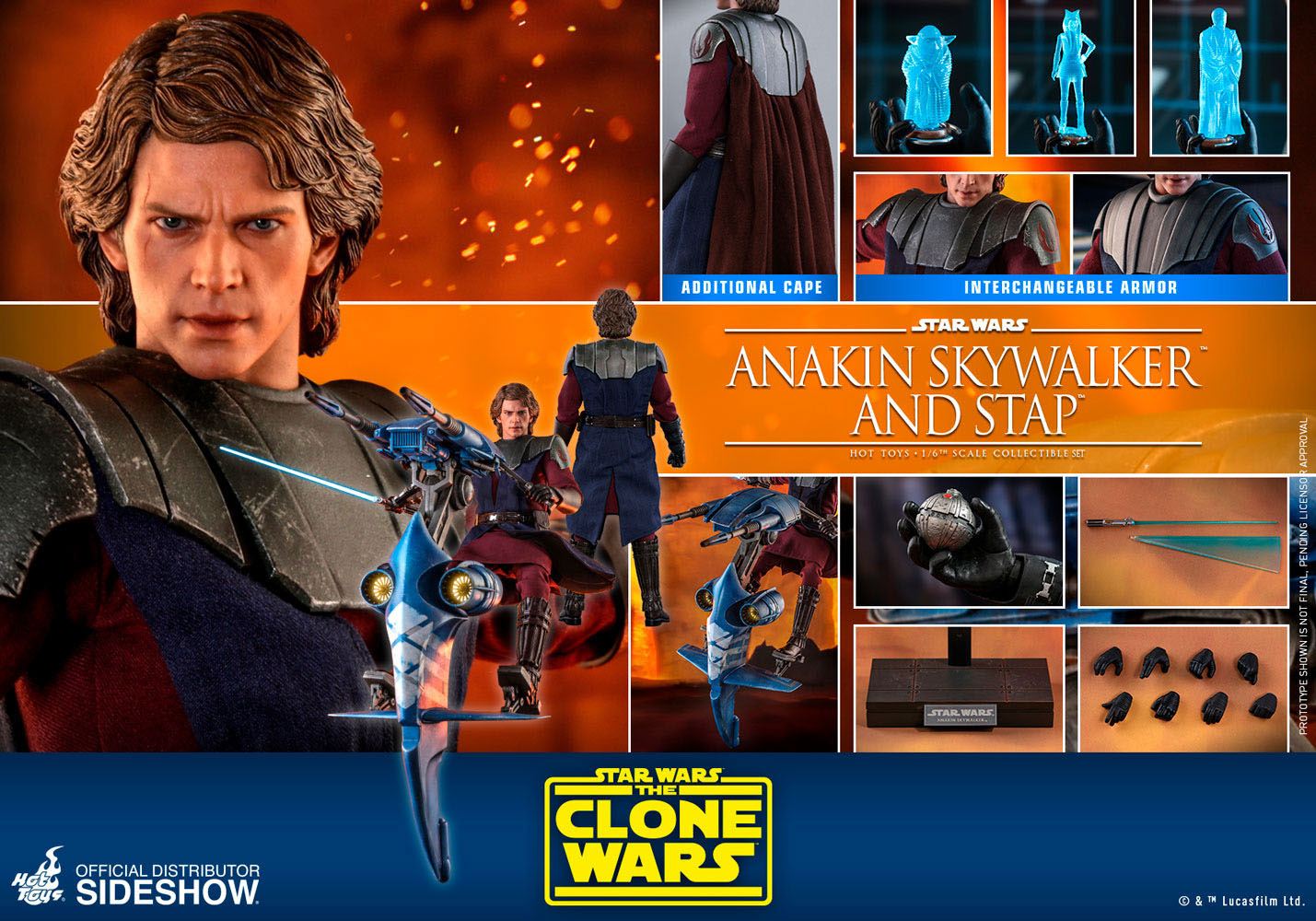 Anakin Skywalker &amp; STAP - Star Wars The Clone Wars - Hor Toys