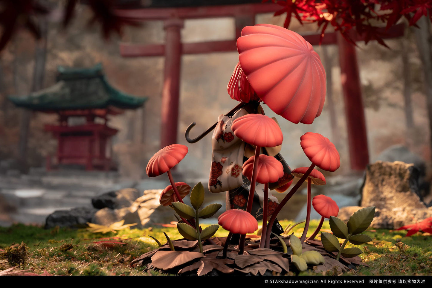 No.6 Marasmius Haematocephalus Mushroom Girls Reverse Studio
