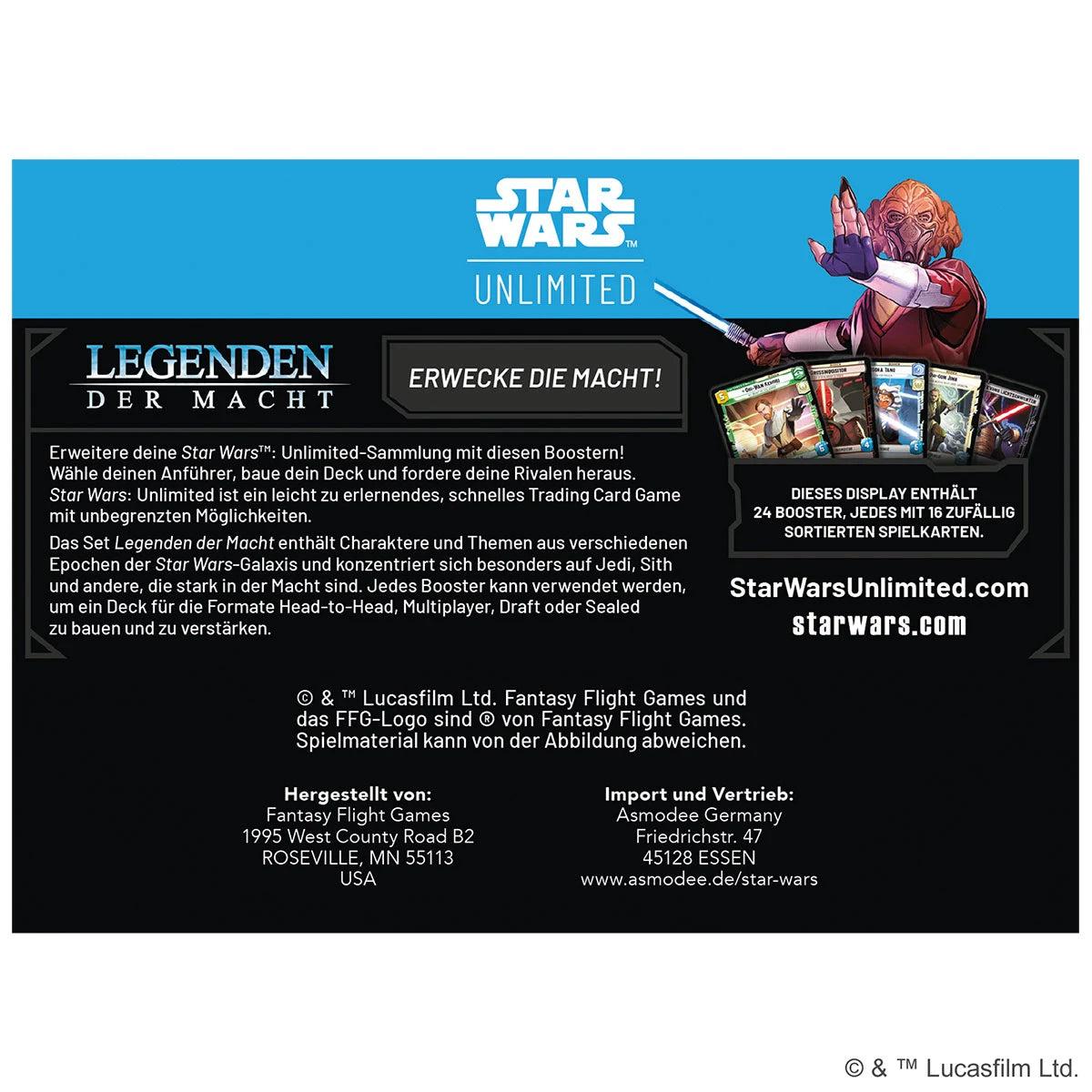 Star Wars: Unlimited – Legenden der Macht (Booster-Display) (DE)