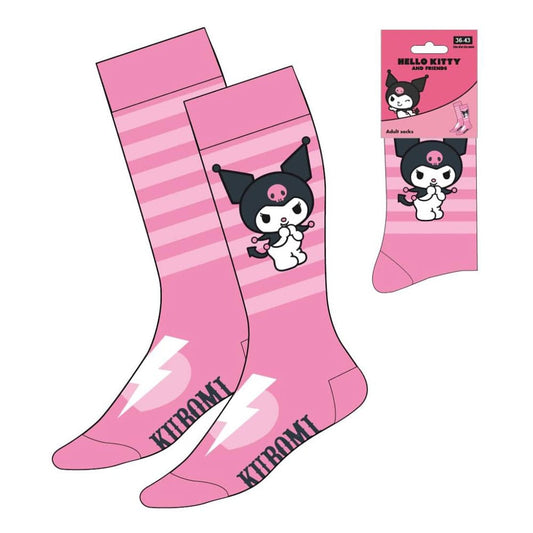 Sanrio Socken Kuromi Pink Stripes 36-43 - Anime Figuren günstig kaufen