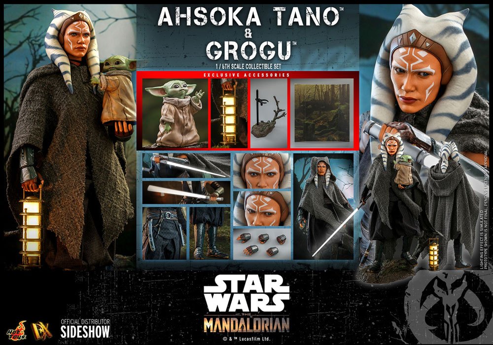 Ahsoka Tano &amp; Grogu Star Wars The Mandalorian Hot Toys