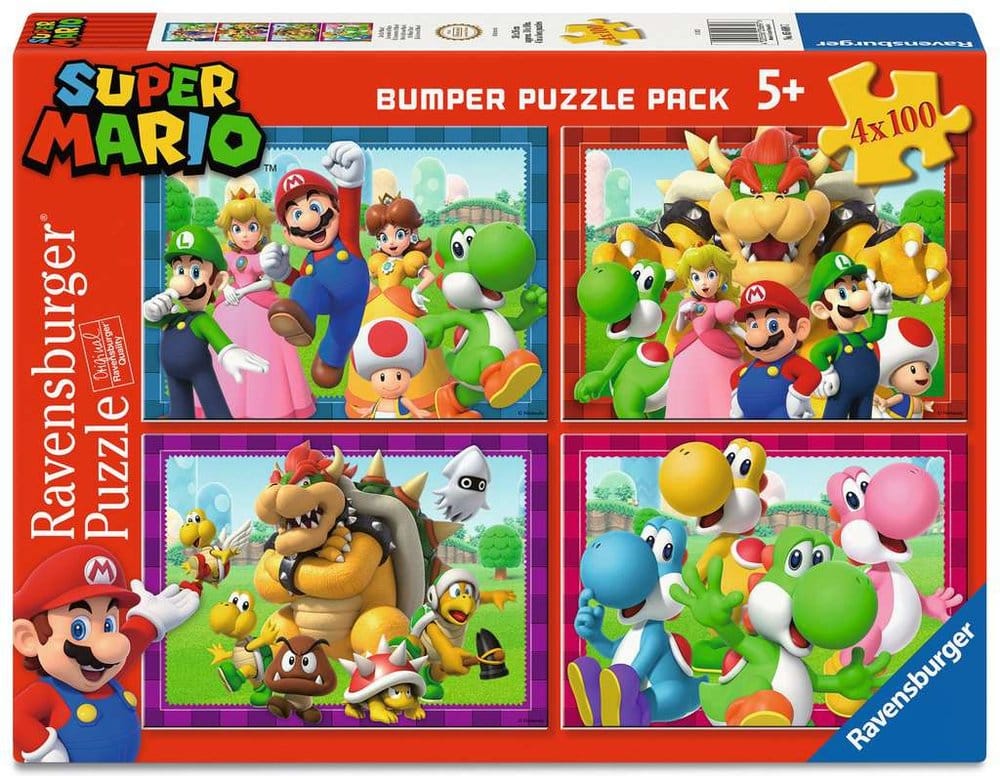 Super Mario Puzzles 4er-Pack Zeit für Mario! (4x100 Teile) - Anime Figuren günstig kaufen