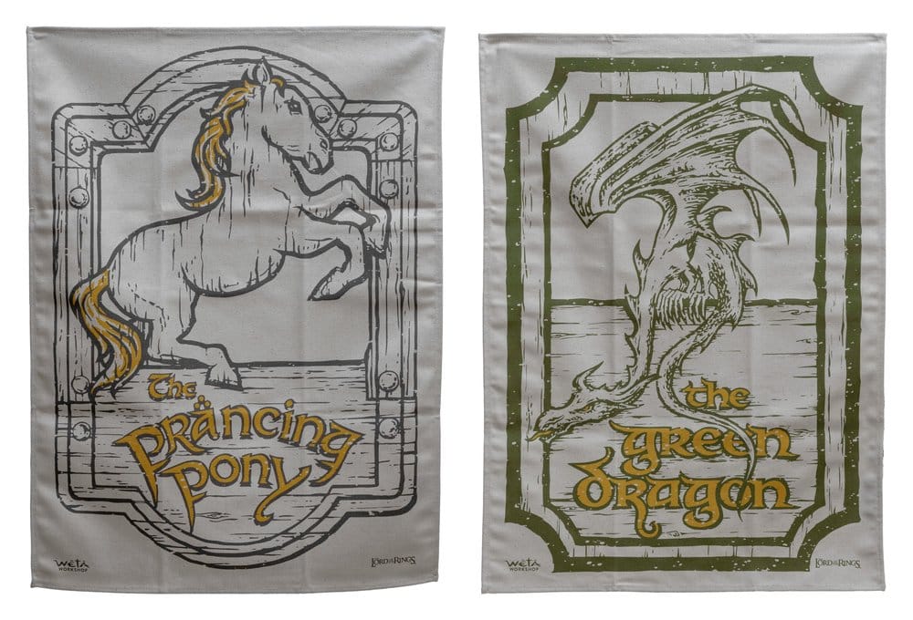 Herr der Ringe Geschirrtuch 2er Pack Green Dragon & Prancing Pony - Anime Figuren günstig kaufen