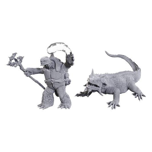 D&D Nolzur's Marvelous Miniatures Miniaturen unbemalt Tortle Druid & Wild Shape Giant Lizard - Anime Figuren günstig kaufen